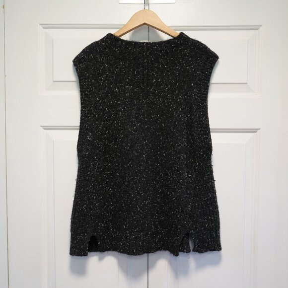 White + Warren Black Sleeveless Sweater - Picture 6 of 7